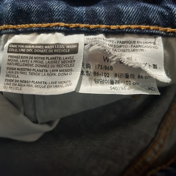 Levi's 505 1649 Regular Fit Straight Leg 100% Cotton Blue Denim Jeans 34 x 32 - Picture 9 of 10